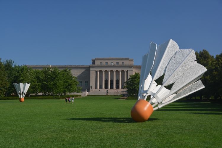 shuttlecocks on museum ground